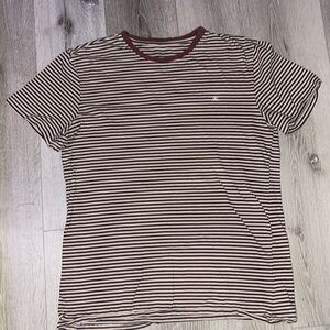 Tan and black striped active skater t shirt